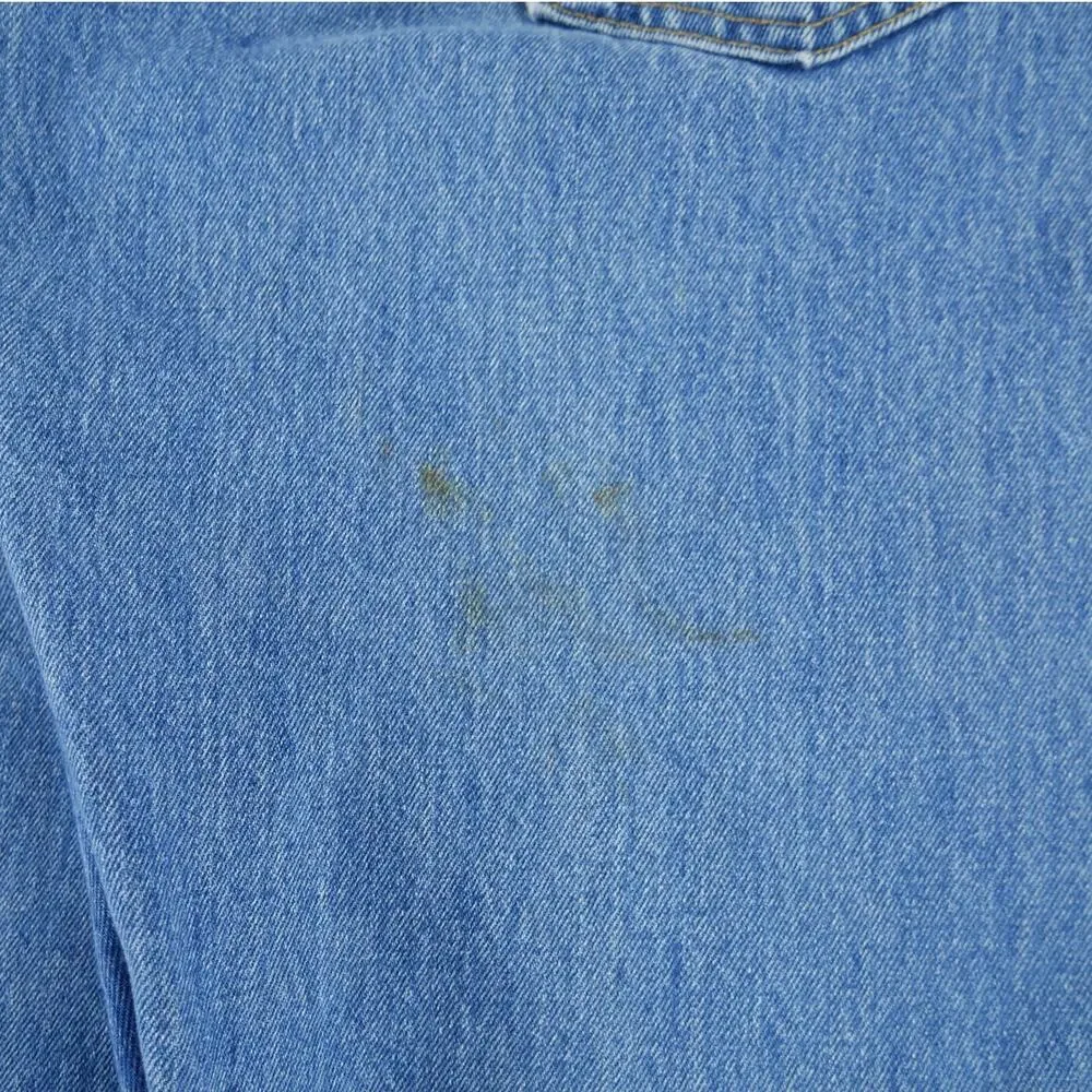 Vintage Y2K Levis 550 Relaxed Fit 33 x 30 Paint Thrashed Blue Jeans Mens FLAW